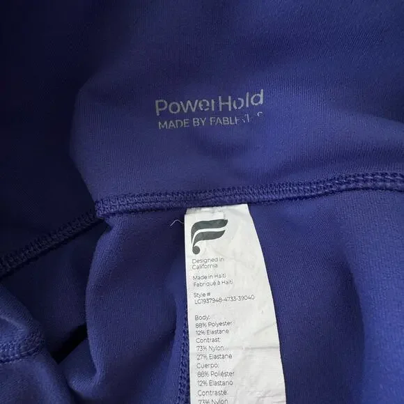 Fabletics Medium PowerHold Ankle Leggings Mid-Rise Pockets Stretch Active Purple - Picture 6 of 8